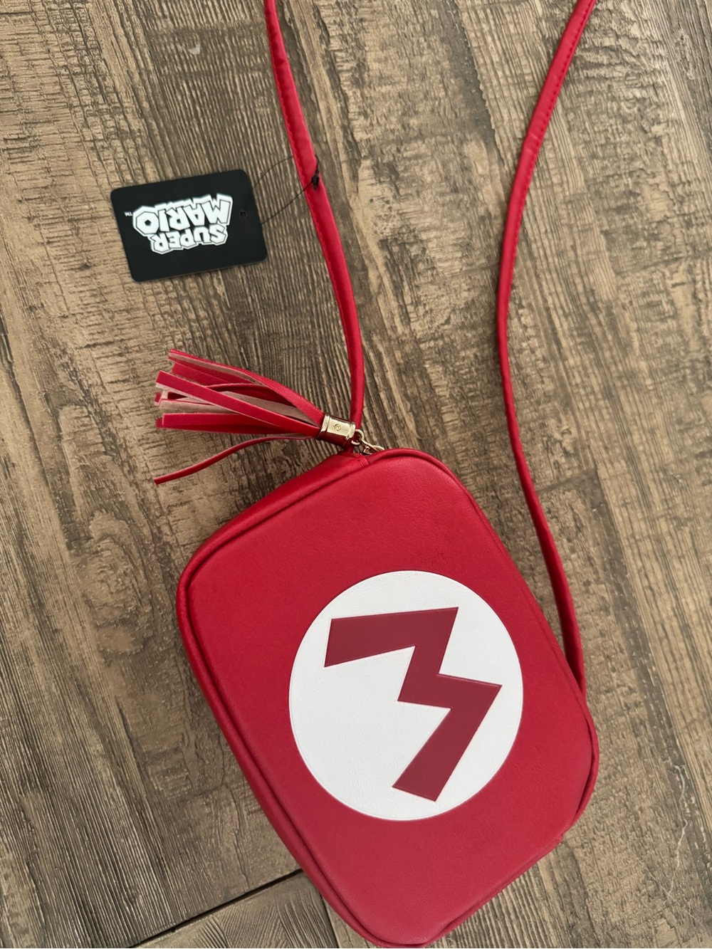 Red Super Mario Kids Crossbody Bag with Tassel